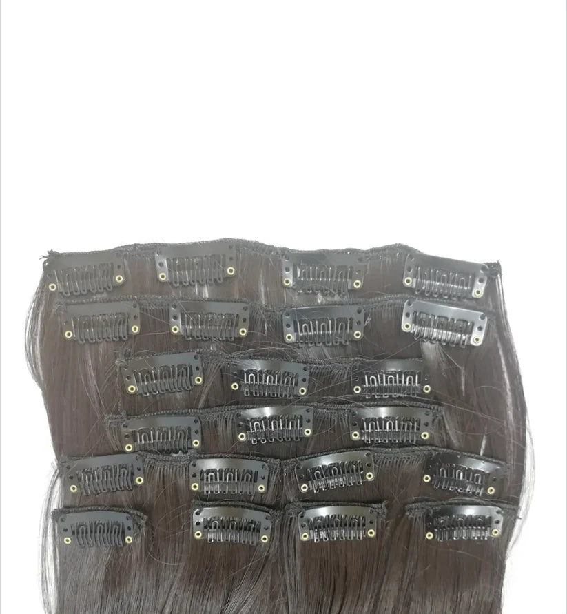 23" Wavy Long Full Head Clip-on Hair Extensions