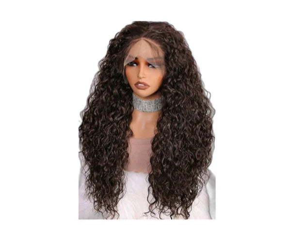 The Chloe - Chocolate Brown 28" Soft Deep Lace Front Wig (human blend)