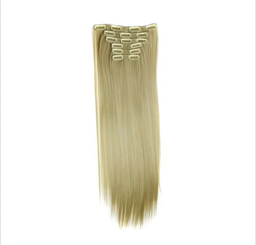 6 Piece 16 Clips 23" Straight Wig Hair Extensions For Women