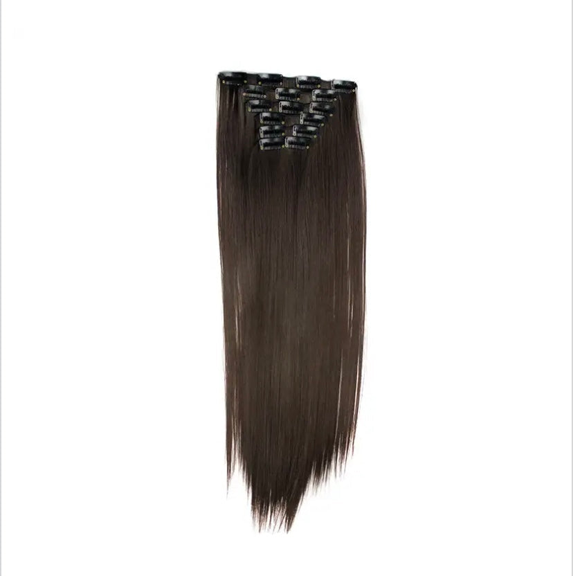6 Piece 16 Clips 23" Straight Wig Hair Extensions For Women