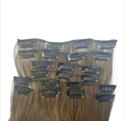 10 Piece Straight Long Full Head Clip-on Hair Extensions
