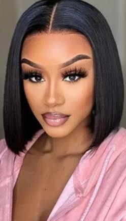 Bresilienne 10"Brazilian Hair Glueless Frontal Lace Short Straight Bob Wig