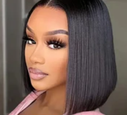 Bresilienne 10"Brazilian Hair Glueless Frontal Lace Short Straight Bob Wig