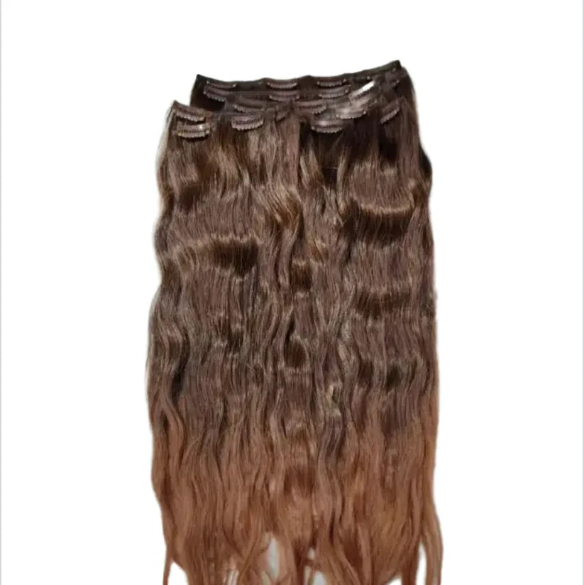 Wavy Long Full 23" Head Clip-on Hair Extensions