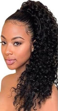 24" Drawstring Ponytail Water Wave Synthetic Hair Clip in Hair