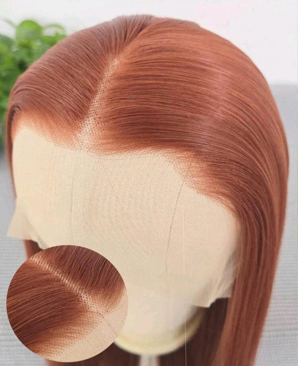 The Rose - Dark Orange 32" Long Lace Front Wig