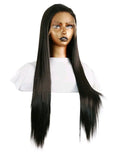 The Olivia - 24" Long Natural Lace Front Wig (human blend) (with bangs)