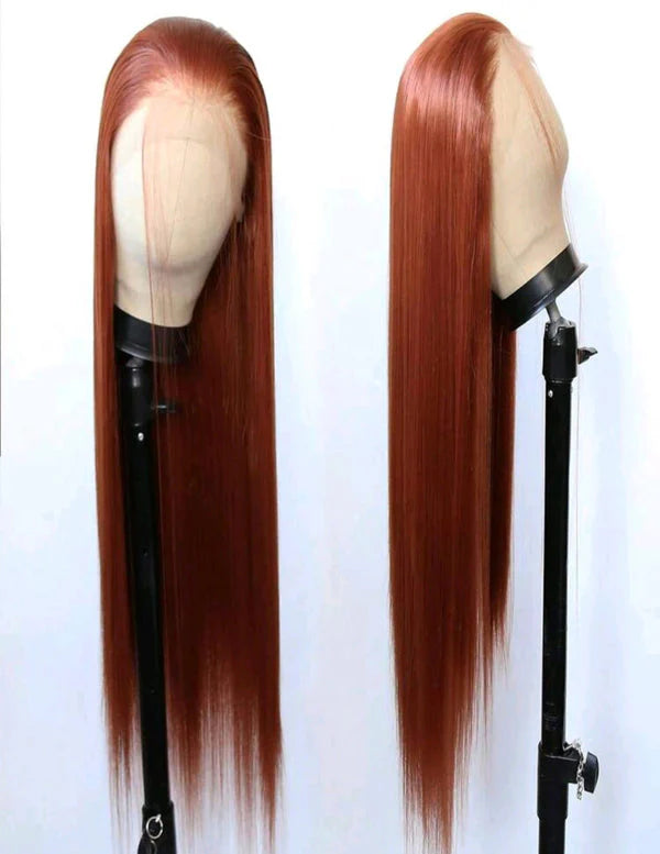 The Rose - Dark Orange 32" Long Lace Front Wig