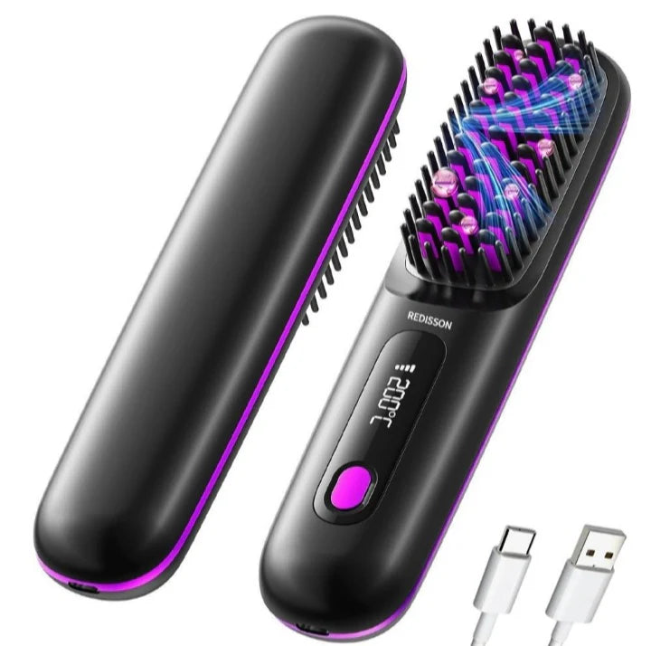Heated Straightening Brush with LED Display