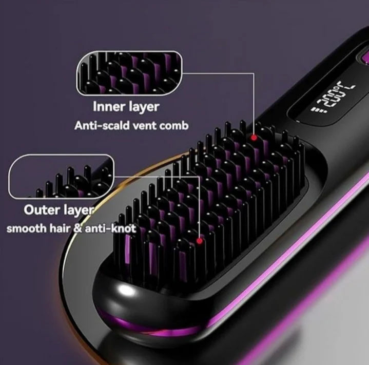 Heated Straightening Brush with LED Display