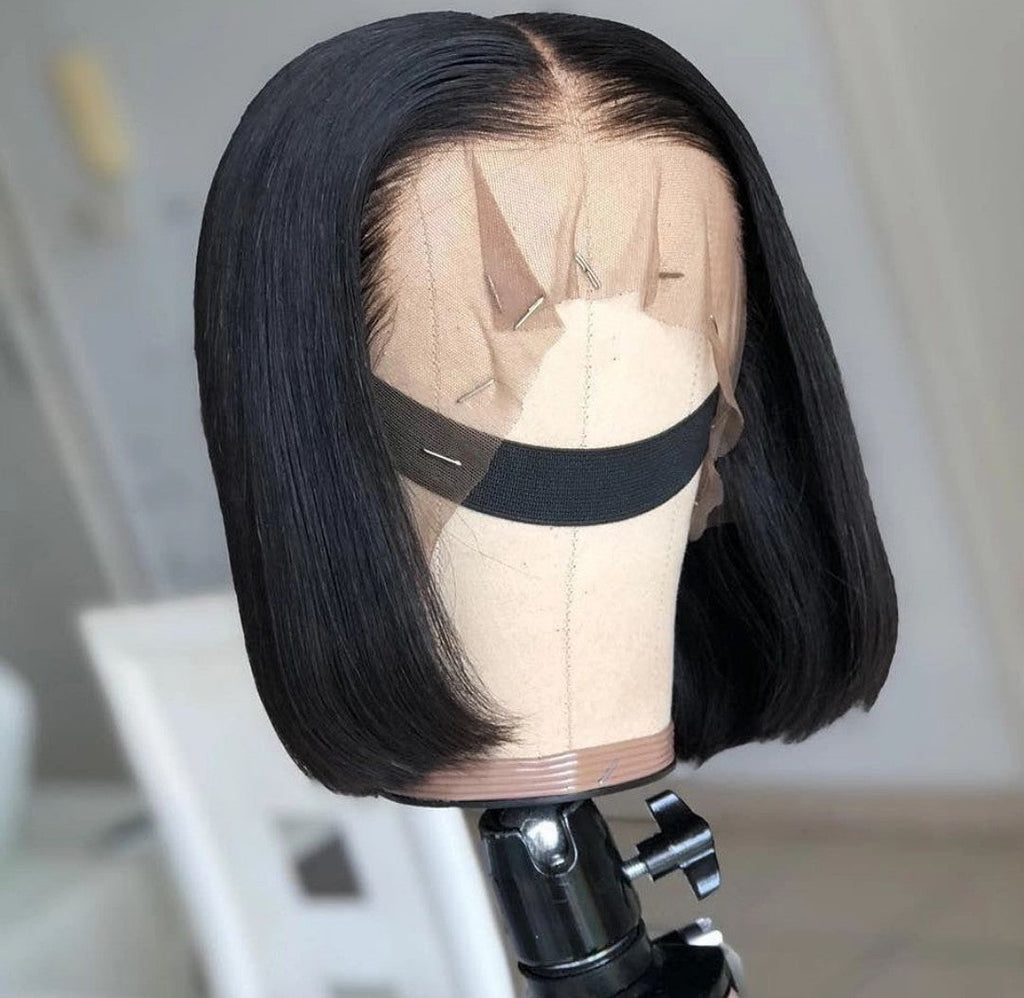8" Brazilian Full Frontal Short Bob Wig