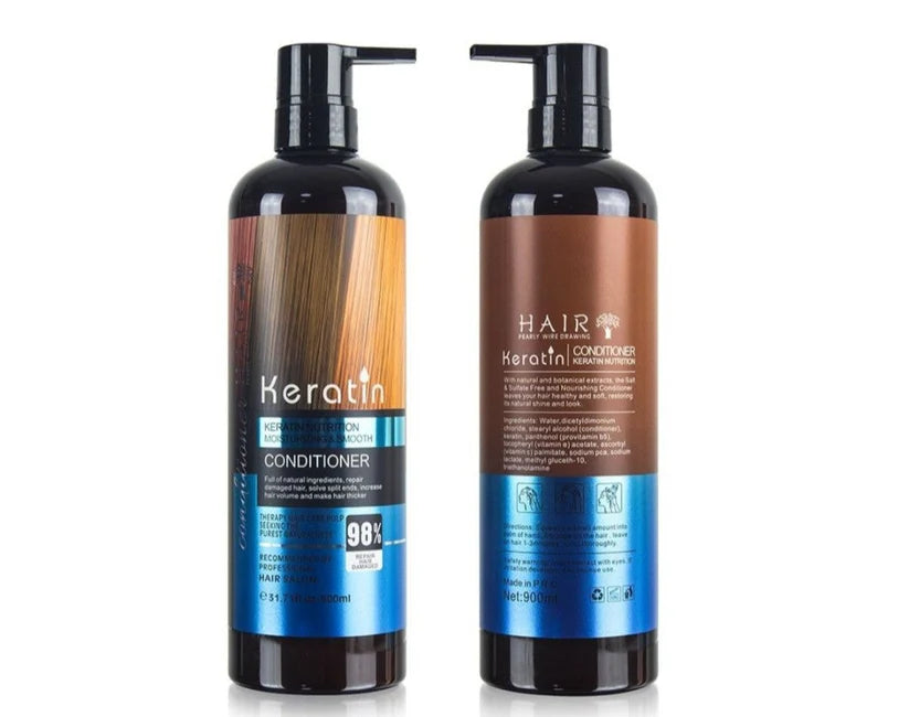 Keratin Hair Deep Treatment Kit - Shampoo, Conditioner, Mask, Serum & Wax